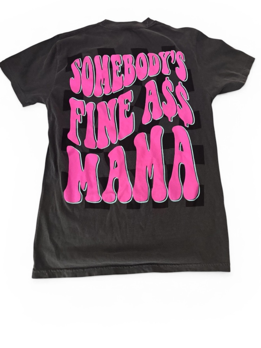 100% Cotton Black Tee Large Pink Graphic Text Someone’s Fine Ass Mama Size Small